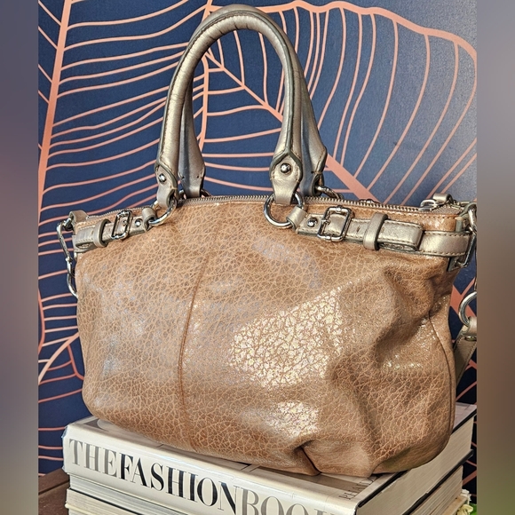 COACH 2012 MADISON SOPHIA BRONZE MATALLIC LEATHER SHOULDER BAG - Picture 4 of 10